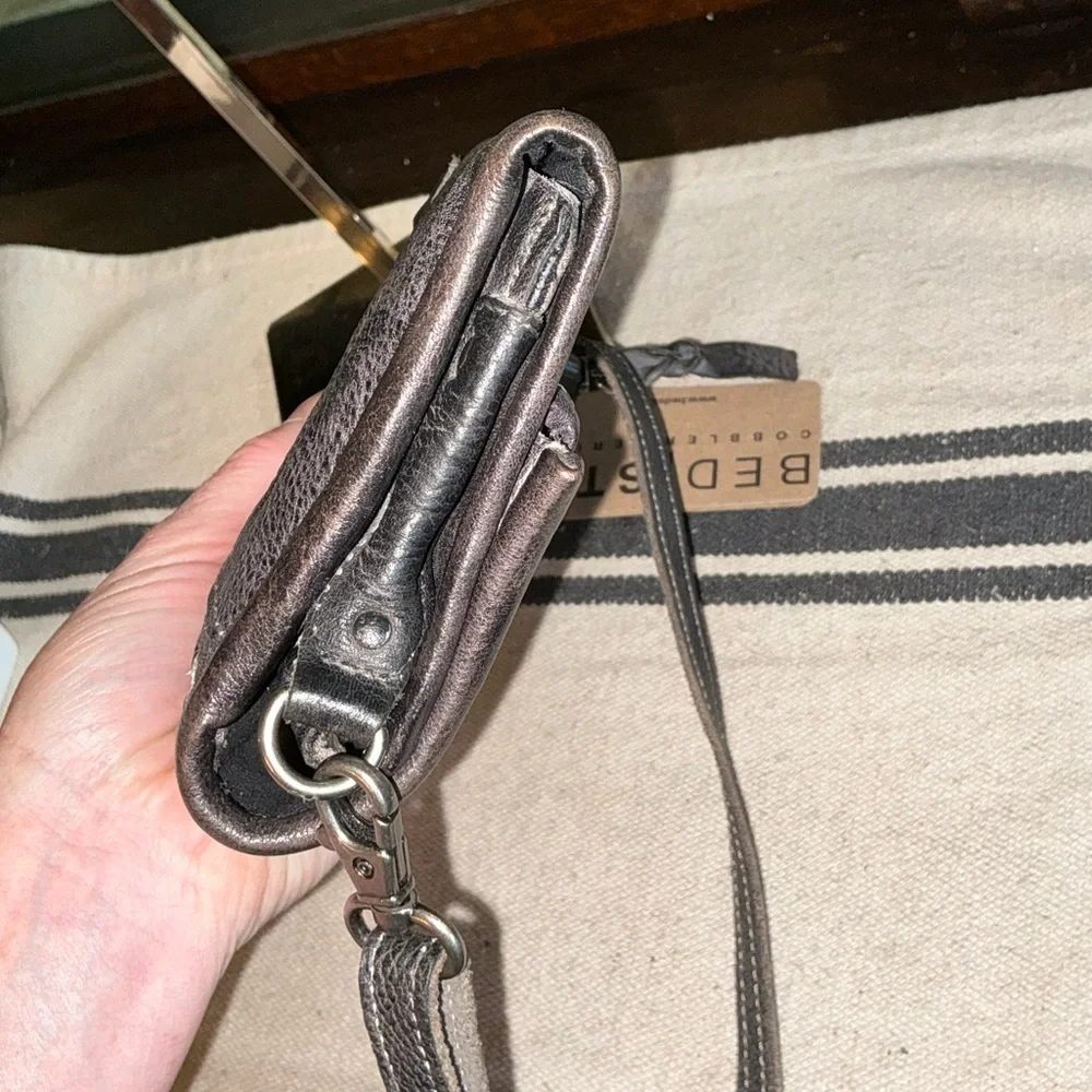 NWT Bed Stu Leather Amina Crossbody Clutch Wallet Black Rustic MSRP $185 - Picture 8 of 16